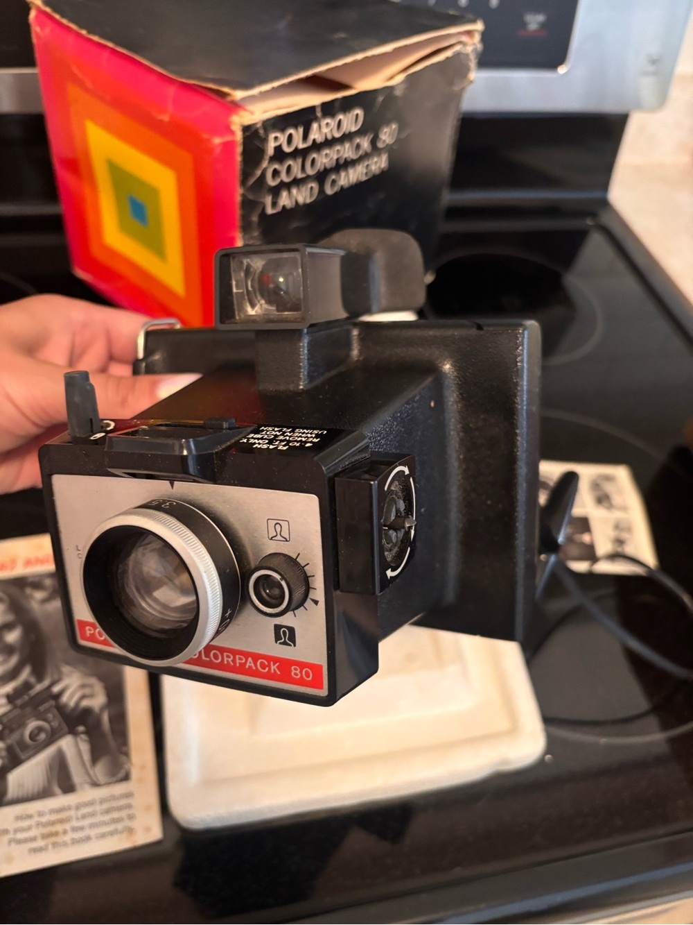 Polaroid Colorpack 80 Land Camera - Black with Red Accent (NOT TESTED) - Picture 3 of 4